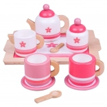 Wooden Tea Set Pink Bigjigs Toys