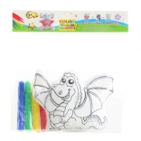 Coloring Dragon – wash and color again with markers