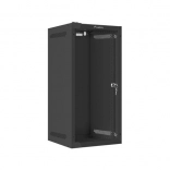 Wandmontierter 10" Netzwerkschrank 12U 280×310 mm, schwarz, FLAT PACK