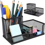 Black Mesh Desk Organizer with 3 Compartments