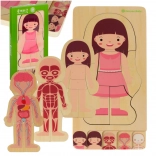 Wooden Layered Human Body Puzzle – Girl Montessori