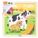 Wooden puzzle 9 pieces - little cows