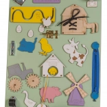 Wooden Double-Sided Activity Board Farm Green 28 x 37.5 x 50 cm