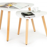 Ensemble de tables basses 2 pièces blanches scandinaves