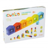 Kubika Colorful Houses – wooden construction set, 30 pieces