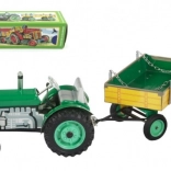 Green Tractor Zetor with Trailer and Spring Mechanism Kovap