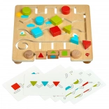 Wooden Maze with Geometric Shapes and Templates LUCY & LEO