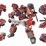 QMAN Blazing Mars 6-in-1 Firefighting Set with Buildable Mech