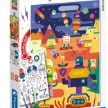 Double-sided puzzle CLEMENTONI Robots 60 pieces with coloring