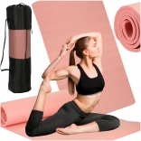 Yogamatte 185 × 83 × 1,5 cm rosa mit Tasche
