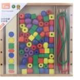 VIGA Logical Beads Wooden Educational Game, 104 Pieces Montessori