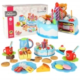 Sliceable Birthday Cake with Hook-and-Loop, 80-Piece Set – Blue