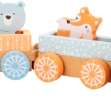 Wooden Train with Pastel Colors and Animals