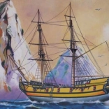 Black Falcon Pirate Ship Model 1:120