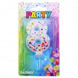 Party Candle Number 8 Dots