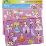 LENA Princess and Ballerina Drawing Stencils