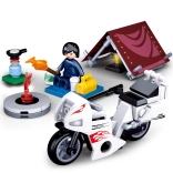 Sluban Town biker at the campsite building set