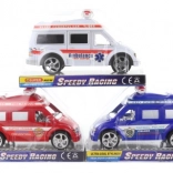 Rescue car with flywheel, plastic, 19 cm
