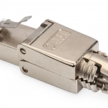 DIGITUS Cat 6A field-installable RJ45 connector, shielded, tool-free, PoE++, 10GbE