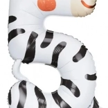 Foil balloon number 5 – zebra 42 × 81 cm