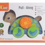 Wooden pull-along turtle