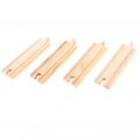 Rails droits en bois moyens Bigjigs Rail 16 cm