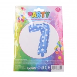 Inflatable Balloon Number 7 – Blue with Stars (74 × 50 cm)