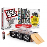 Tech Deck display case with ramp for fingerboards