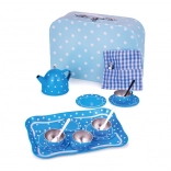 Blue Polka Dot Tea Set BIGJIGS TOYS