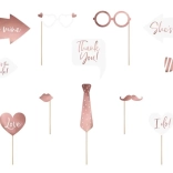 Wedding photo props white and pink – set of 12 pieces