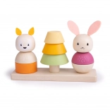 Bigjigs Baby wooden motor skills stacking toy fox and bunny