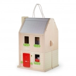 Opklapbaar houten poppenhuis met accessoires BIGJIGS TOYS