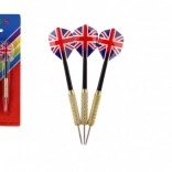 Set of Throwing Darts with Metal Tips and Union Jack Flights