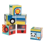 Petit Collage vehicle blocks with animals