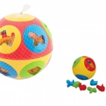 Plastic shape sorter ball 13 cm, 2 colors