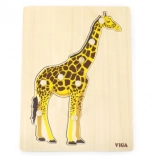VIGA Wooden Peg Puzzle - Giraffe