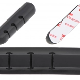 Selbstklebender Silikon-Kabel-Organizer, 3 Slots, schwarz