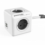 Steckdosenverlängerung PowerCube Extended USB 1,5 m grau