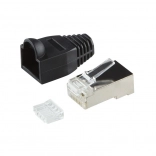 RJ45 CAT.6 Stecker mit Schutz, schwarz