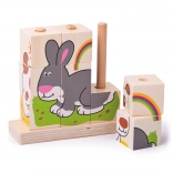 Bigjigs Baby wooden stacking blocks animals