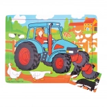 Wooden Tractor Puzzle, 9 Pieces – Bigjigs Toys