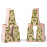 Houten brugpijlers voor treinbaan 6 stuks BIGJIGS RAIL