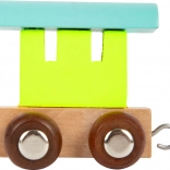 Petit wagon coloré Small Foot pour circuit de train en bois