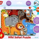 Children's Wooden Safari Animal Puzzle