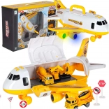 Airplane – transport carrier with construction vehicles, lights and sounds