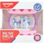 pink children's battery drum with lights and melodies