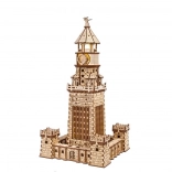 Ugears 3D Wooden Mechanical Puzzle Alexandria Lighthouse with LED Lighting