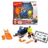 Rescue snowmobile YAMAHA Phazer X‑TX 1:24 with trailer, rescuer and avalanche dog