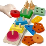 Wooden sorter and stacking toy KRUZZEL