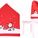 Weihnachtlicher roter Stuhlhussenbezug mit Schneemann- und Santa-Motiv 60 × 48 cm